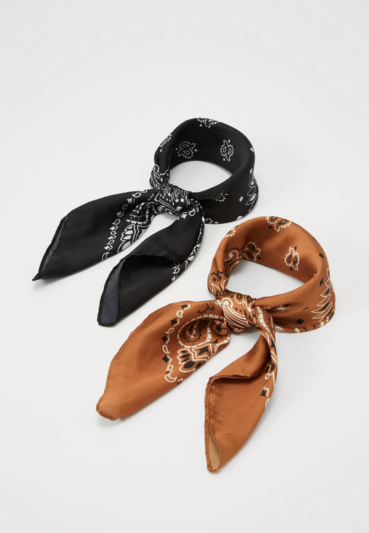 UrbanBand™ Premium Bandana Set – Black & Rust Brown